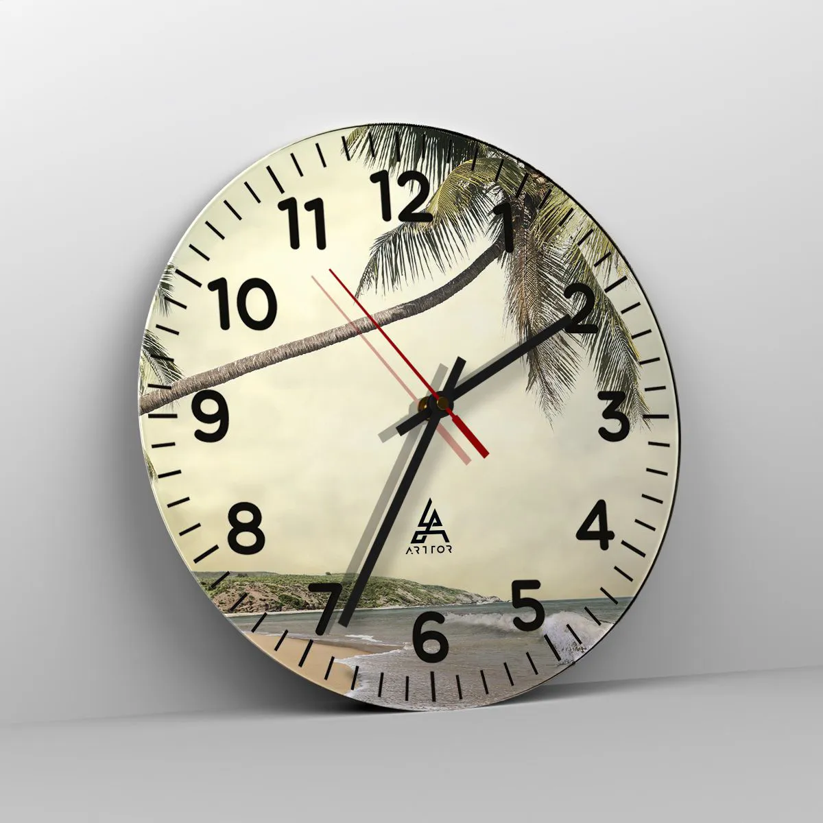 Wanduhr - Glasuhr - Tropischer Traum - 30x30 cm