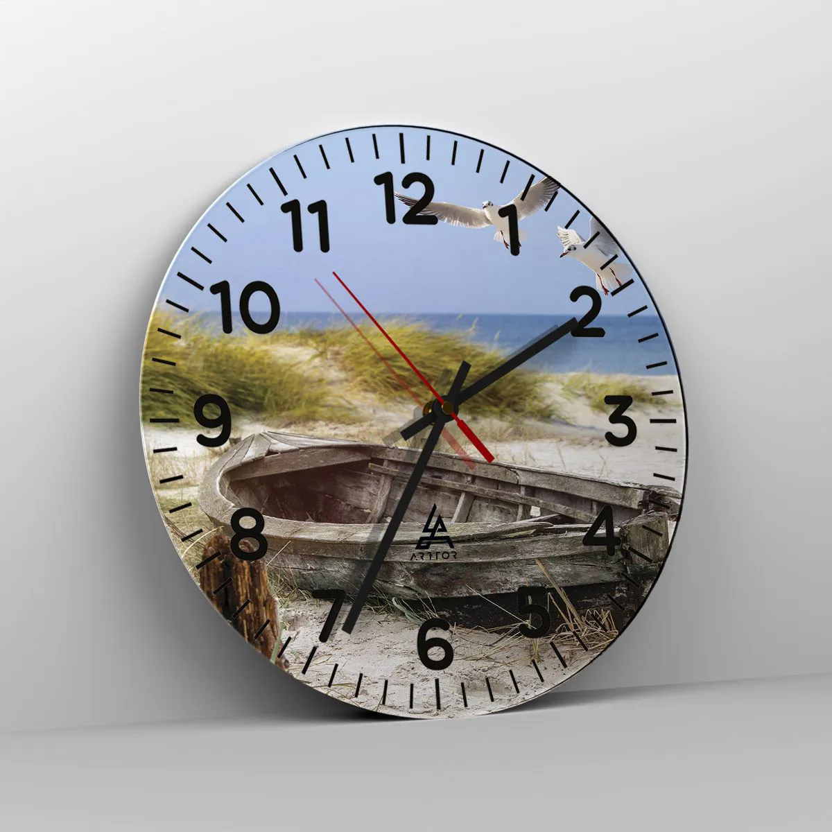 Wanduhr - Glasuhr - In Wind gebadet - 30x30 cm