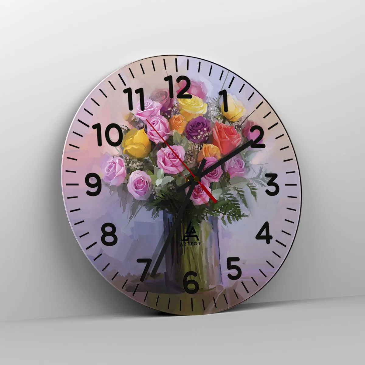 Ceas de perete - Ceas pe sticlă - Frumusețe reținută - 30x30 cm