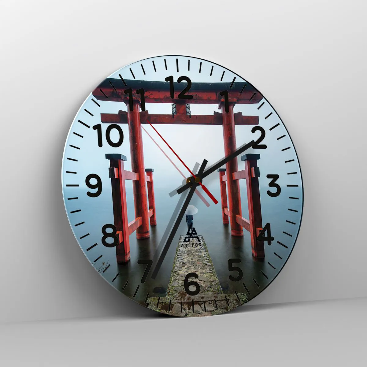 Wall clock - Clock on glass - Japanese Musings - 30x30 cm