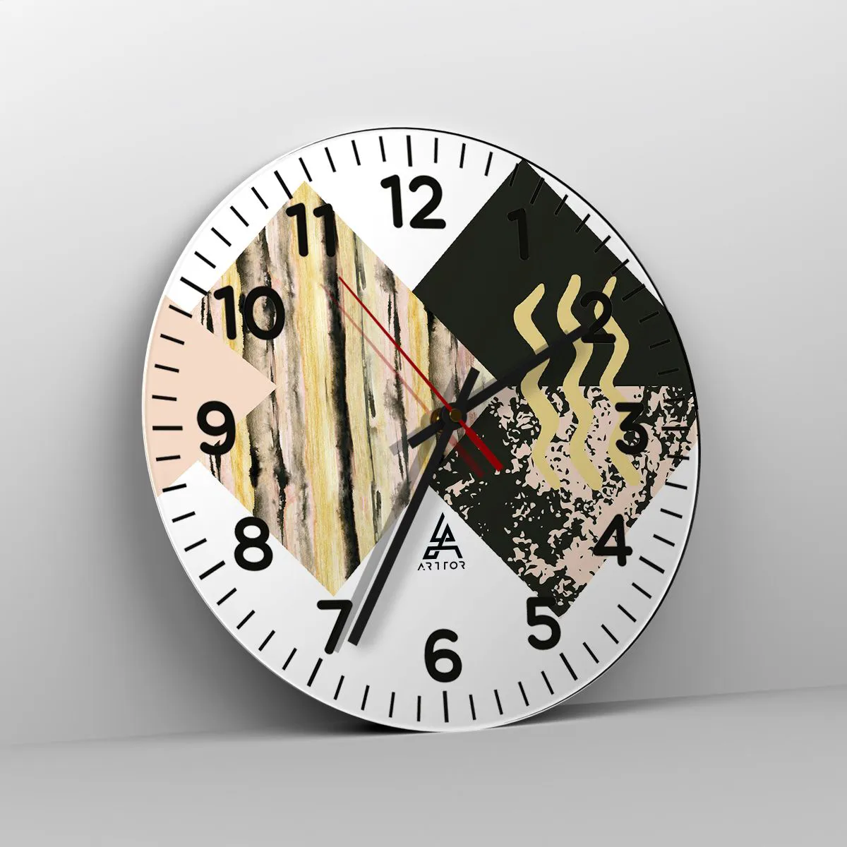 Ceas de perete - Ceas pe sticlă - Aparent simplu - 30x30 cm