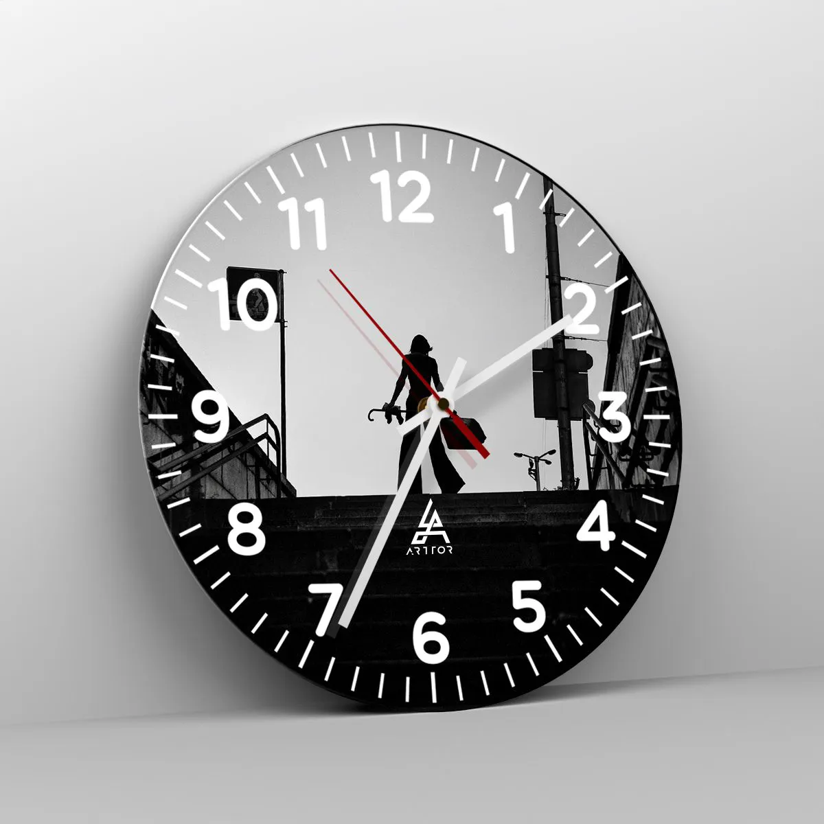 Orologio da parete - Orologio in Vetro - Gita cittadina - 30x30 cm