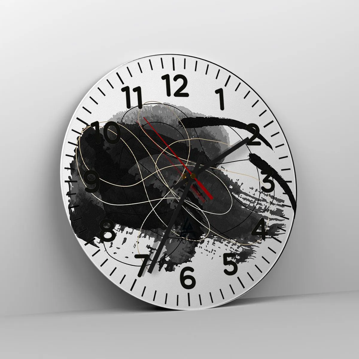 Väggklocka - Klocka på glas - Uppkommen ur svärta - 30x30 cm