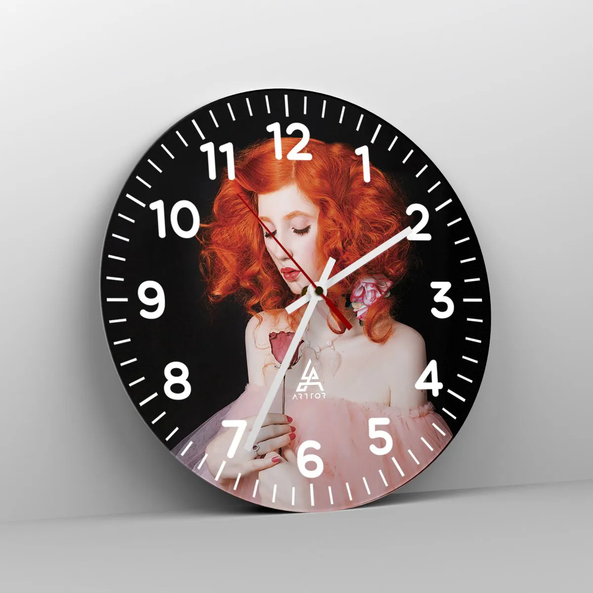 Reloj de pared - Reloj de vidrio - En estilo barroco - 30x30 cm