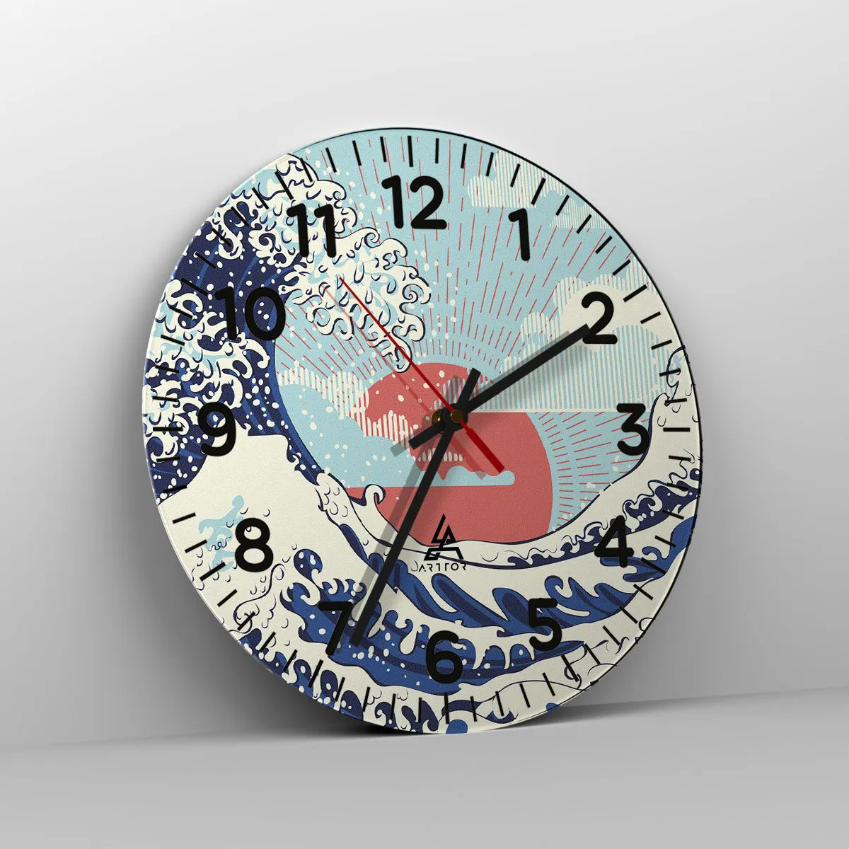 Ceas de perete - Ceas pe sticlă - Din inspirații japoneze - 30x30 cm