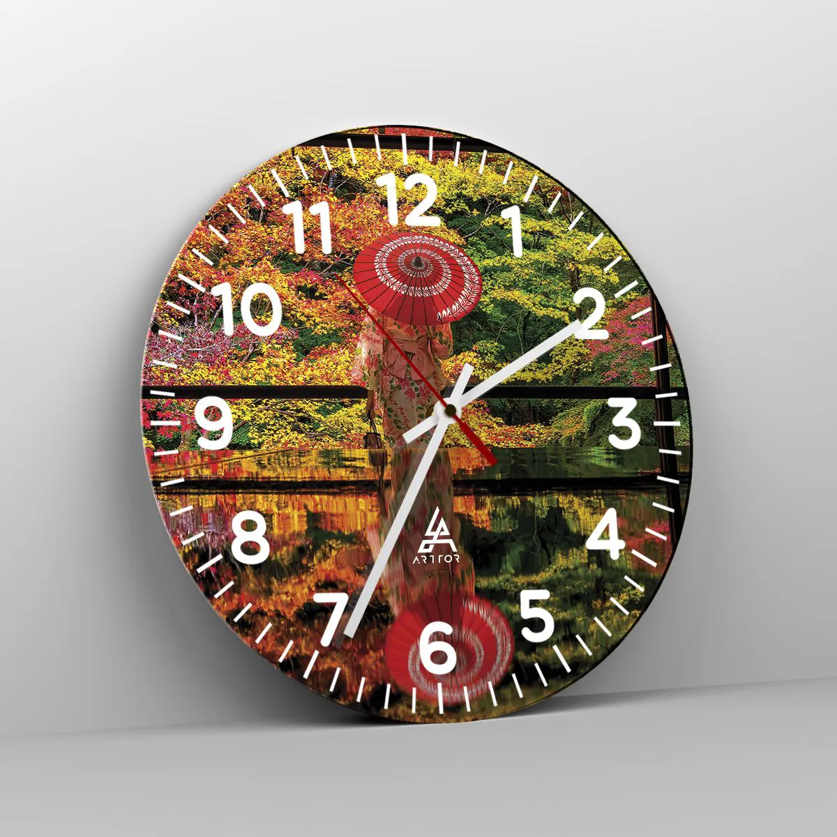 Väggklocka - Klocka på glas - I naturens tempel - 30x30 cm