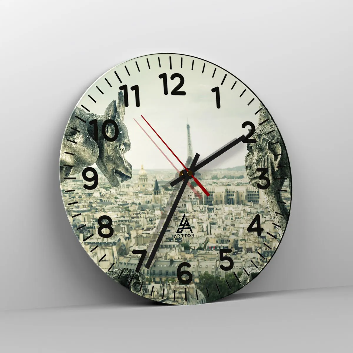 Wanduhr - Glasuhr - Pariser Plaudern - 30x30 cm