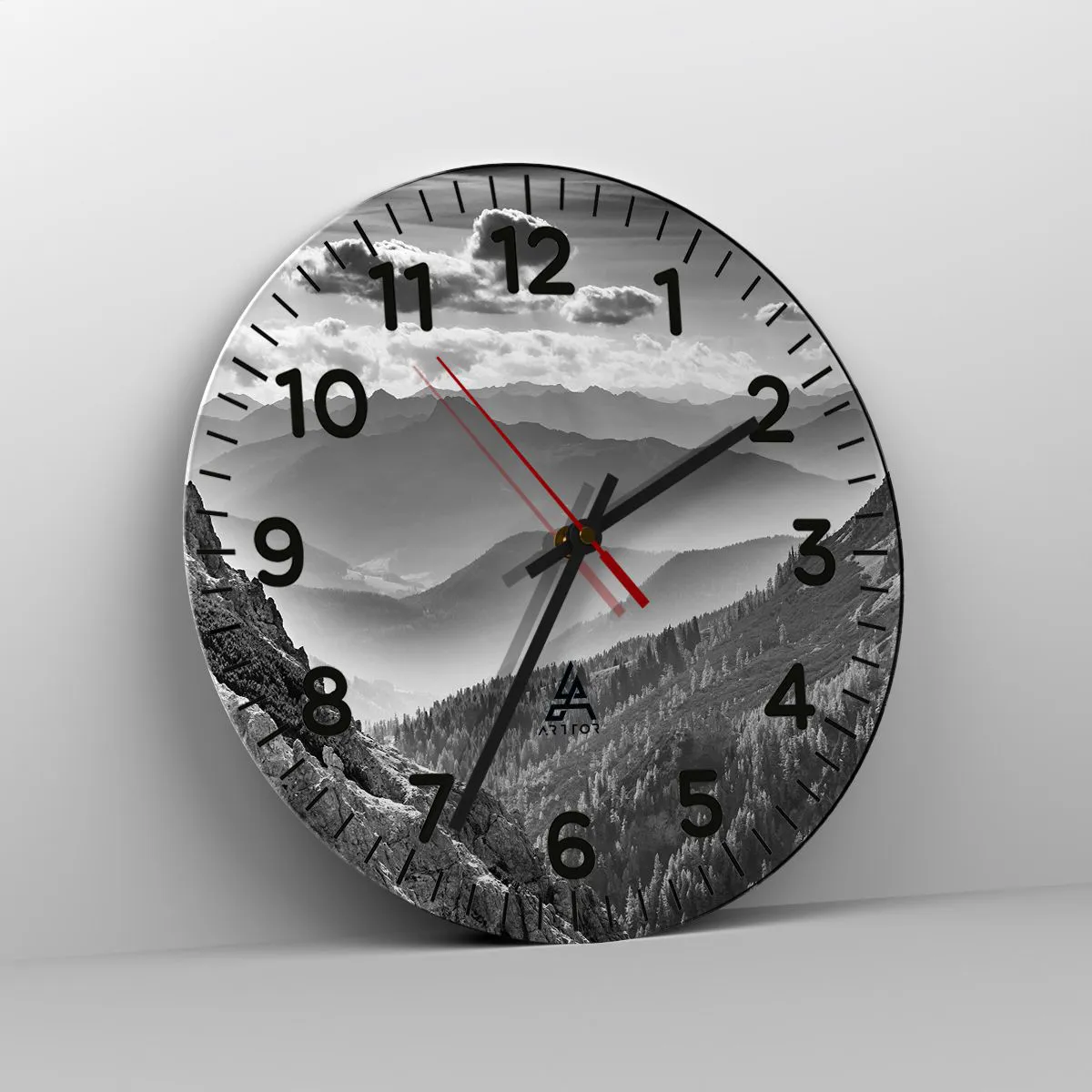 Ceas de perete - Ceas pe sticlă - Dincolo de orizont - 30x30 cm