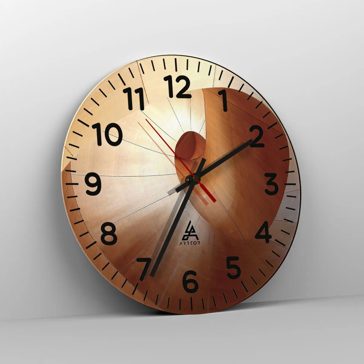 Reloj de pared - Reloj de vidrio - Serpentina arquitectónica - 30x30 cm