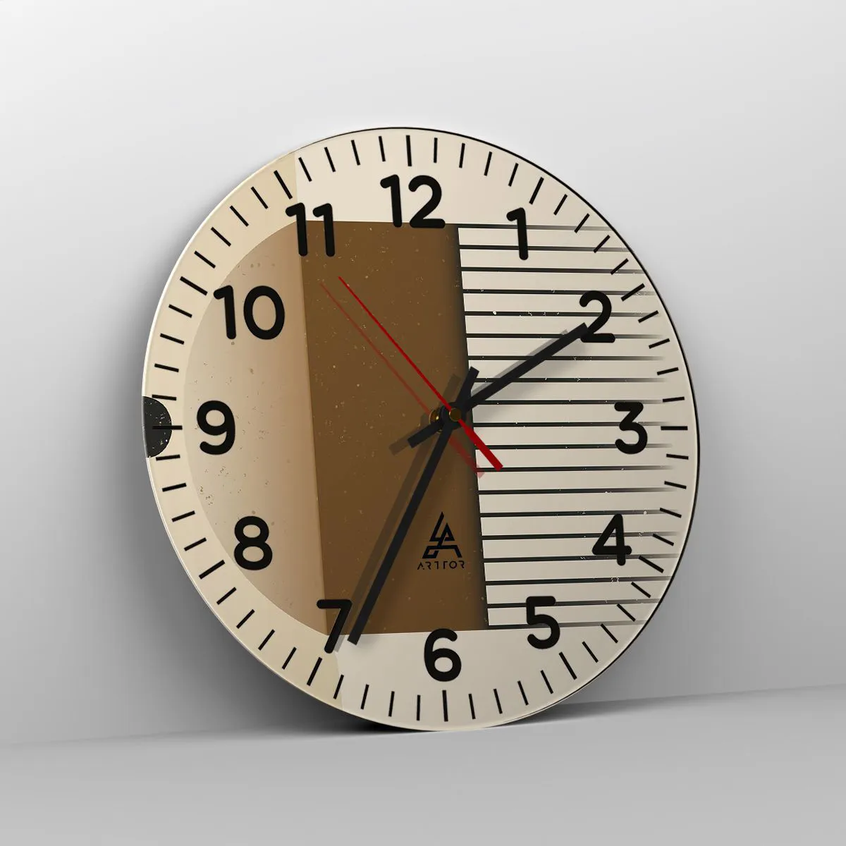 Wall clock - Clock on glass - Different States - 30x30 cm