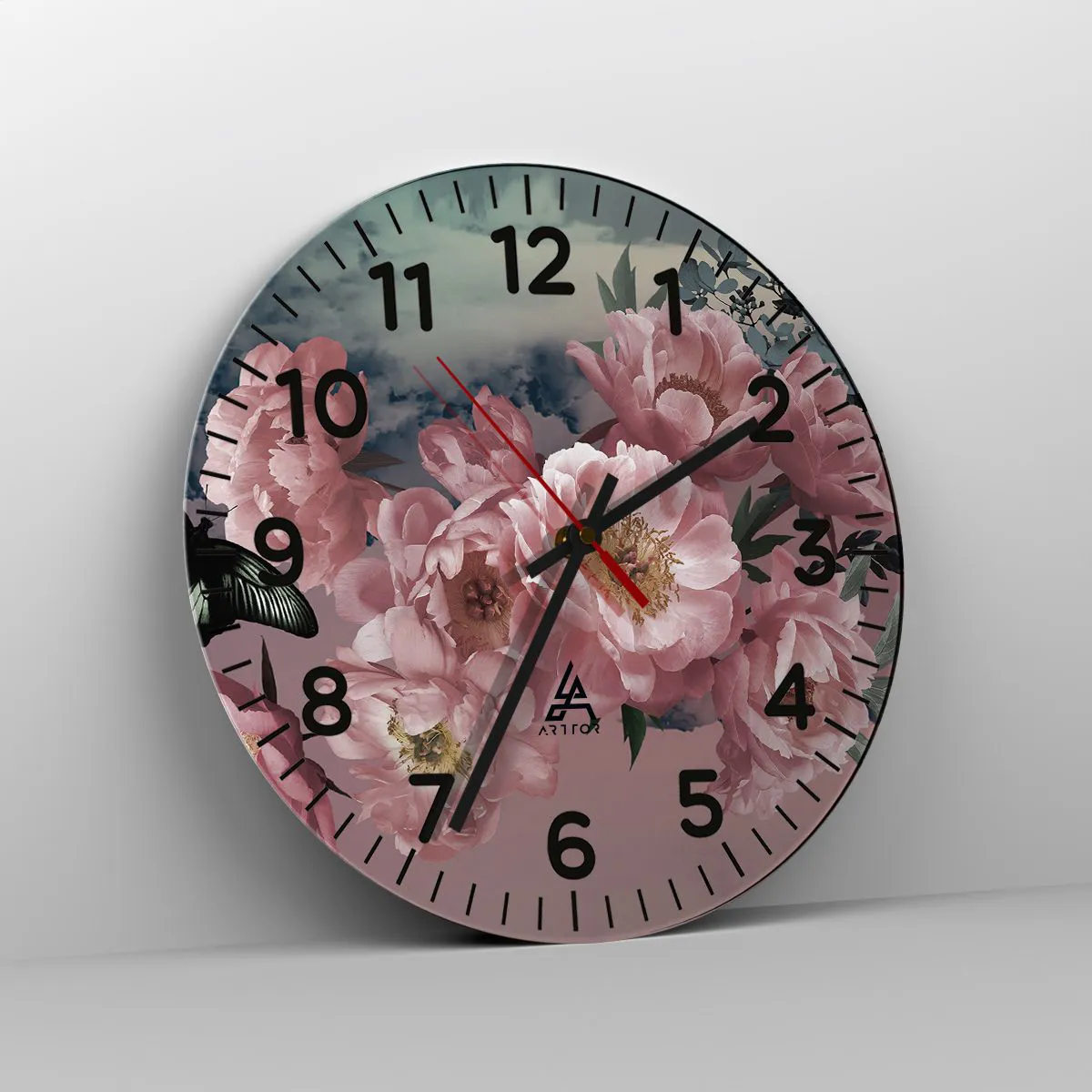 Reloj de pared - Reloj de vidrio - La cúspide del romance - 30x30 cm