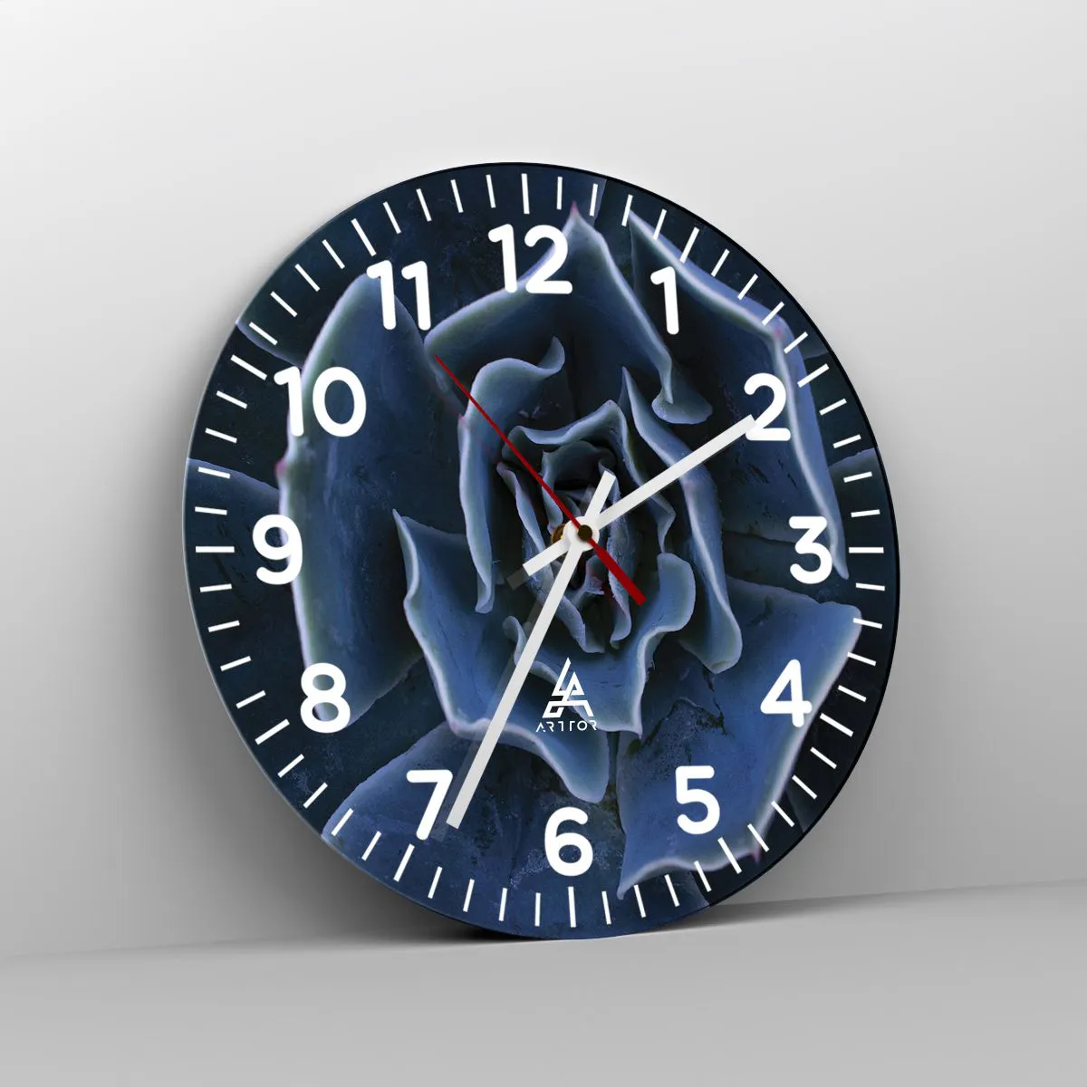 Väggklocka - Klocka på glas - Öknens blomma - 30x30 cm