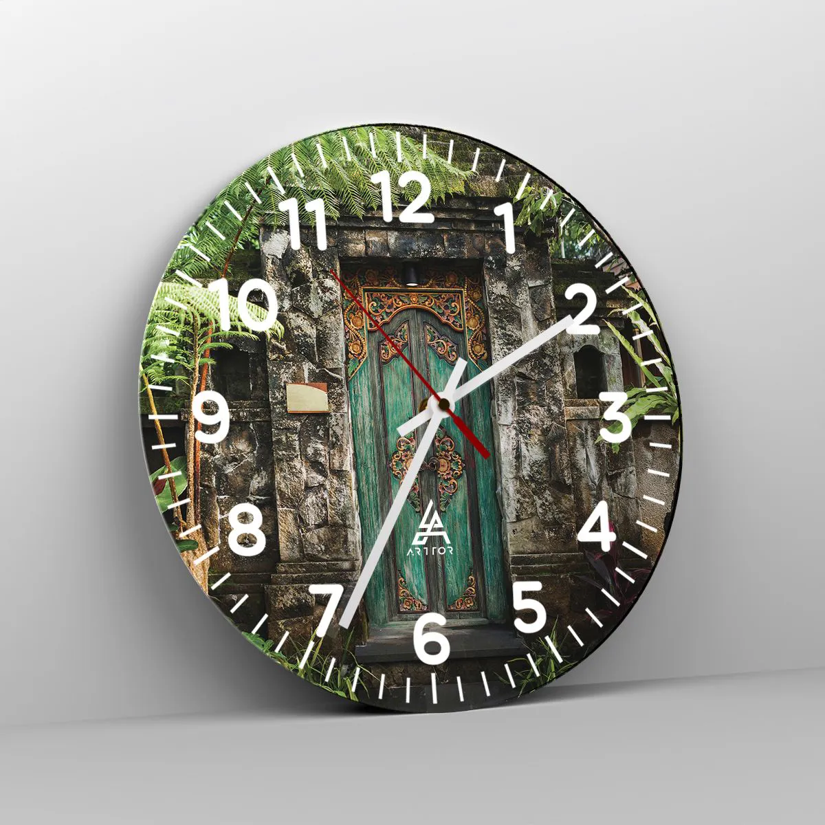 Wanduhr - Glasuhr - Eine Tür zu einer exotischen Welt - 30x30 cm