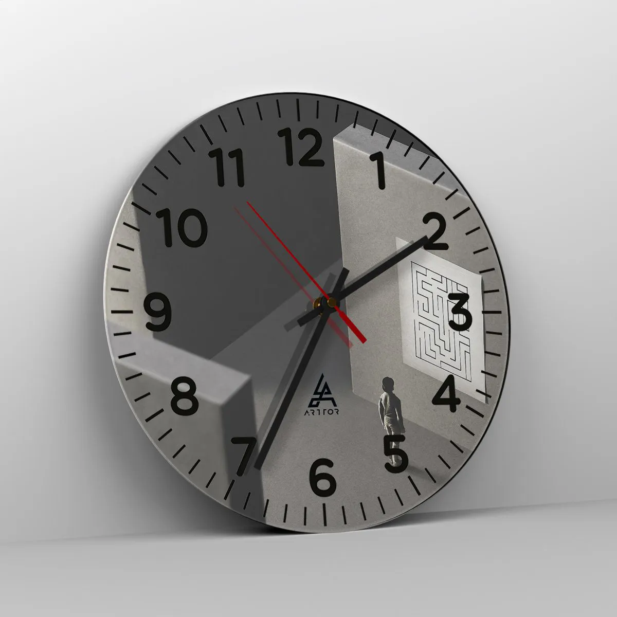 Wall clock - Clock on glass - But Where Am I? - 30x30 cm