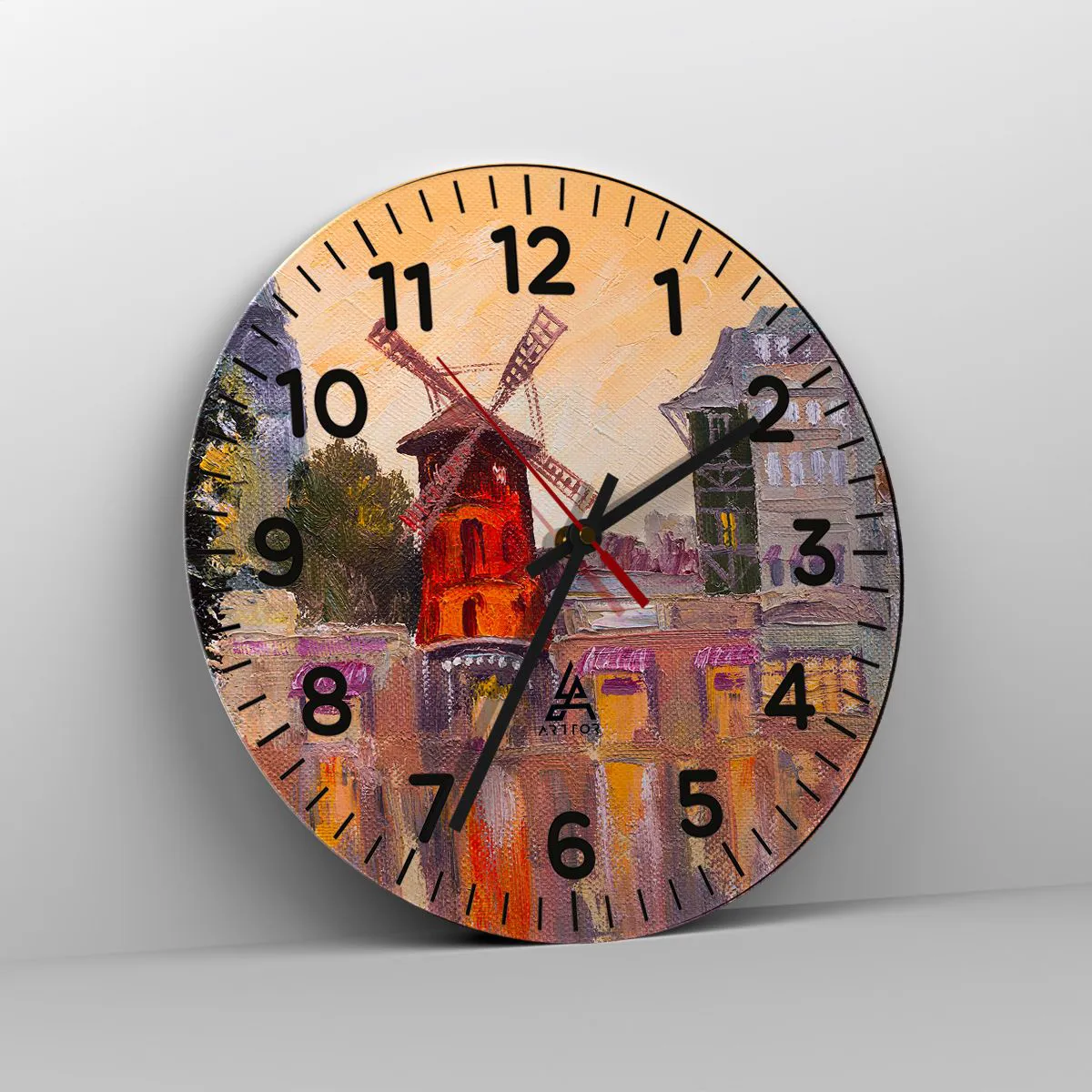 Horloge murale - Pendule murale - Icones parisiennes – le Moulin rouge - 30x30 cm