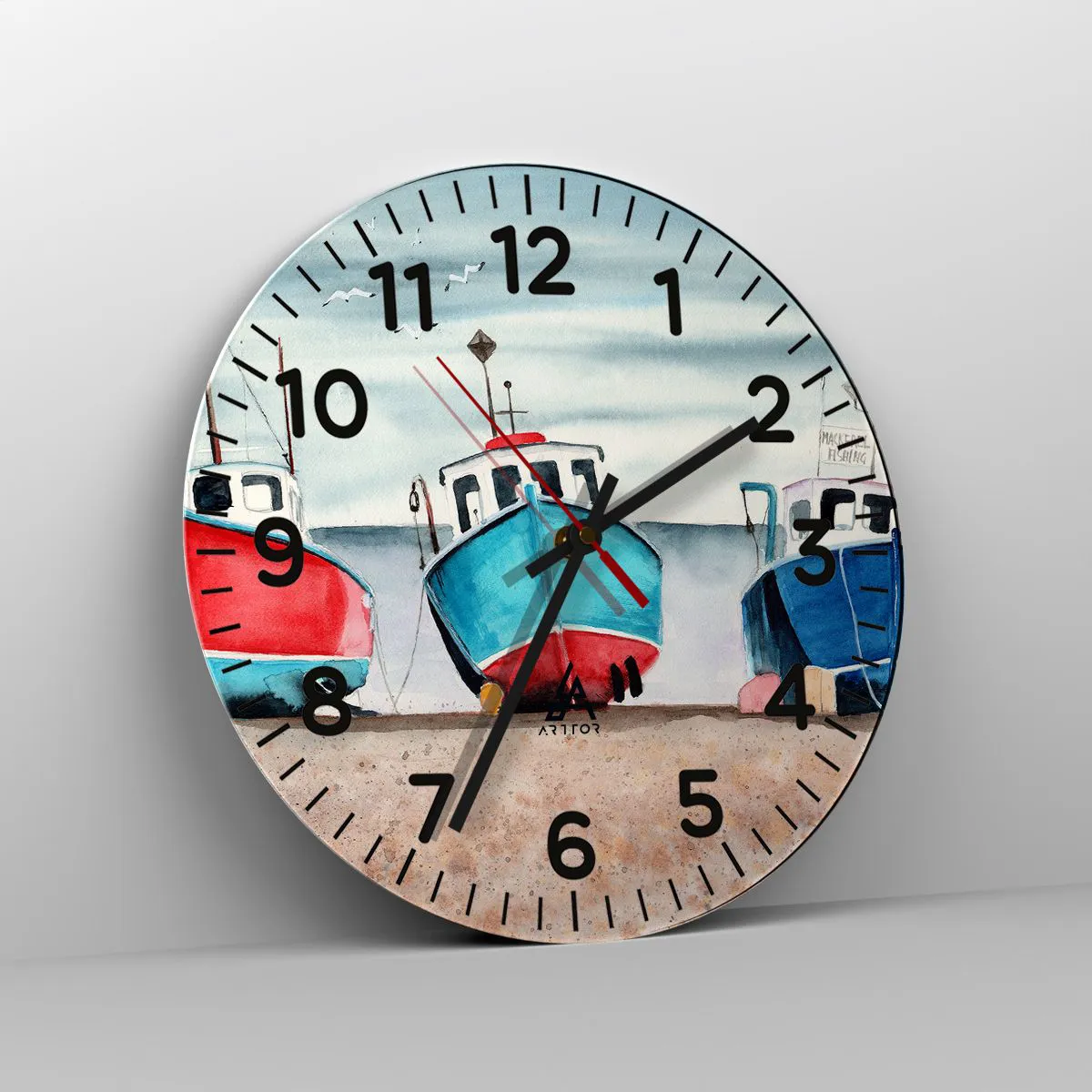 Nástěnné hodiny - Připravené na úlovek - 30x30 cm