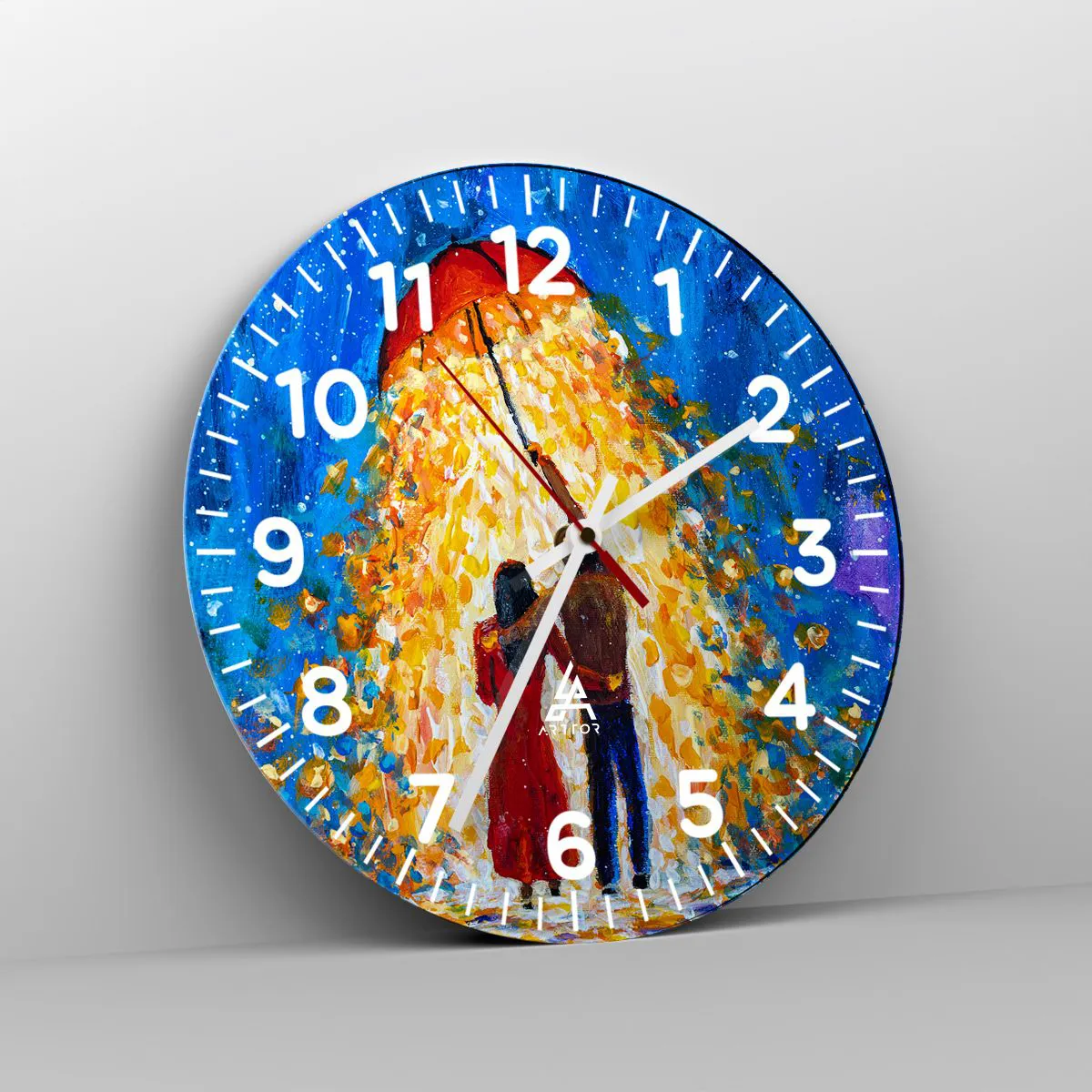 Väggklocka - Klocka på glas - Magi på en regnig kväll? - 30x30 cm