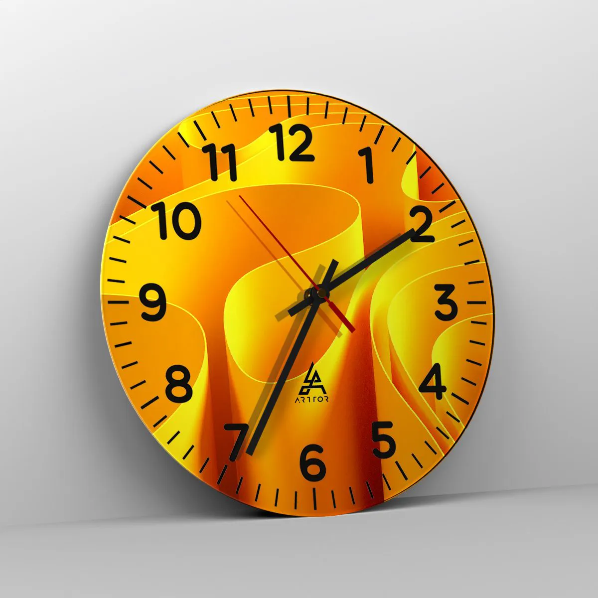 Relógio de parede - Relógio em vidro - Como as ondas do sol - 30x30 cm