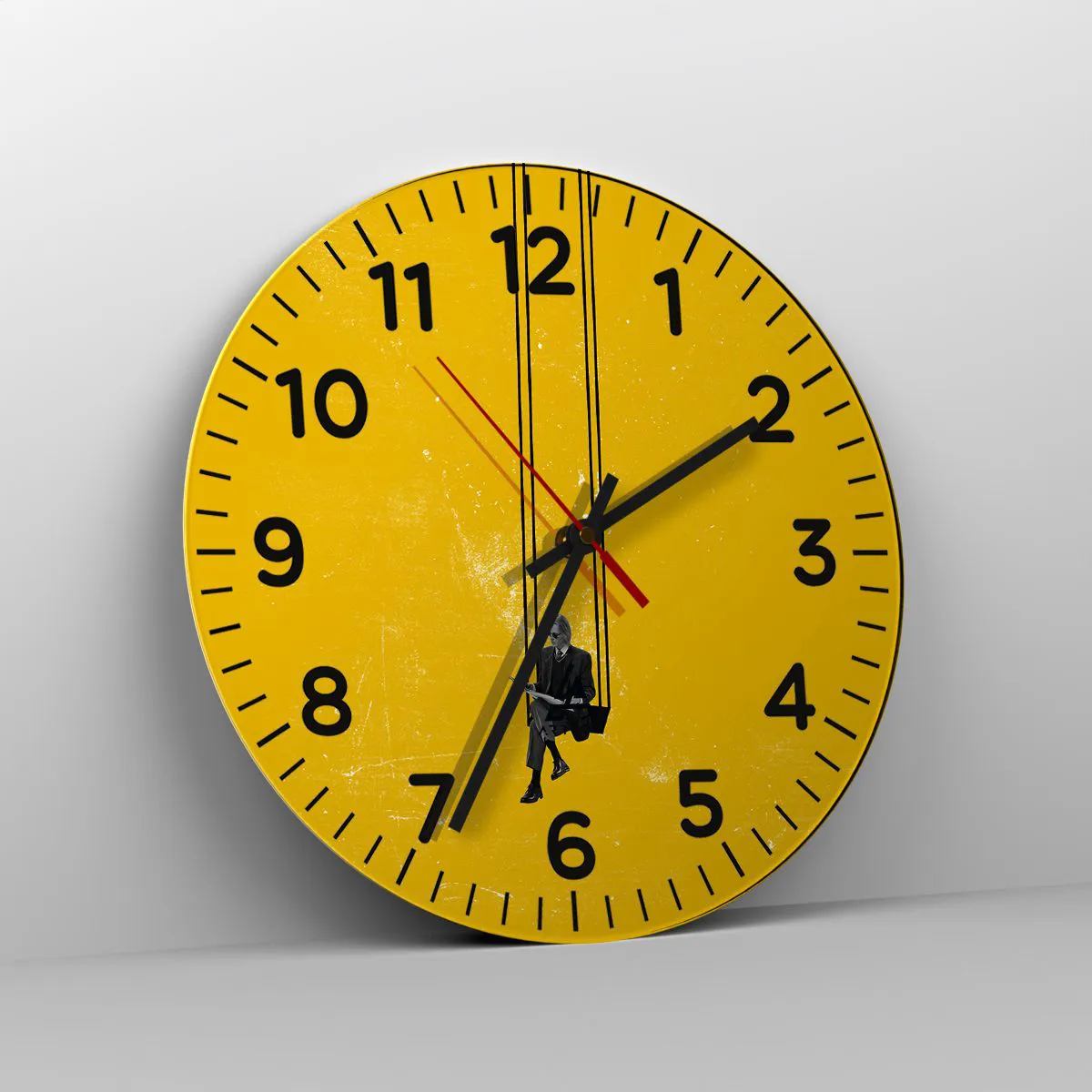 Wanduhr - Glasuhr - Tag wie jeder andere - 30x30 cm