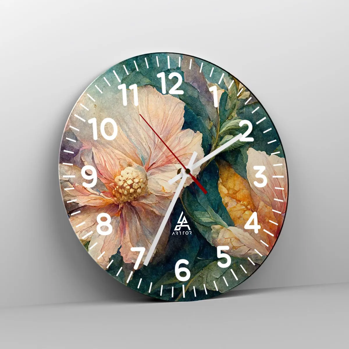 Ceas de perete - Ceas pe sticlă - Subtilitate pură - 30x30 cm