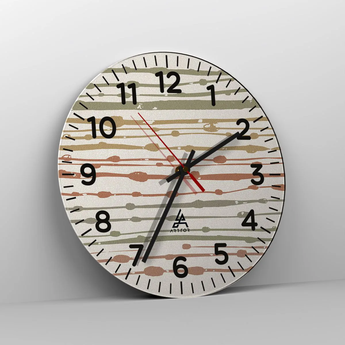 Wall clock - Clock on glass - Musical Colour Notation - 30x30 cm