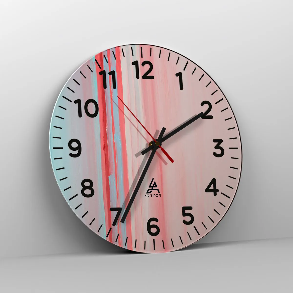 Ceas de perete - Ceas pe sticlă - Abstracție în zori - 30x30 cm