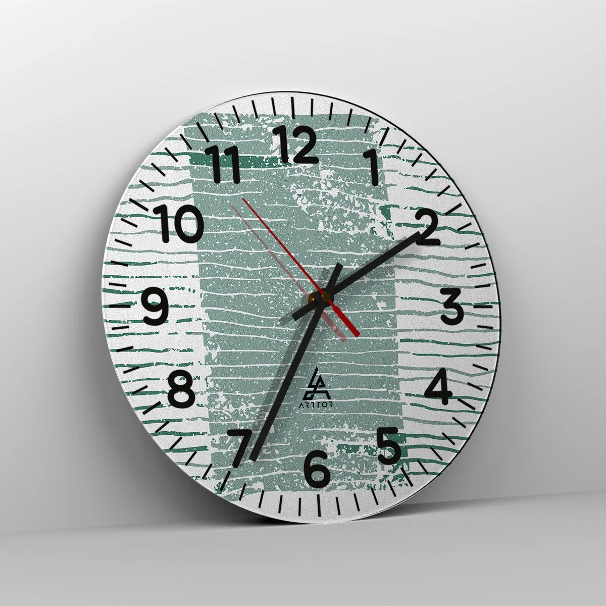 Wanduhr - Glasuhr - Marine Abstraktion - 30x30 cm