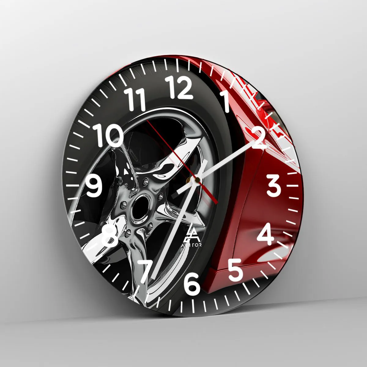 Väggklocka - Klocka på glas - Skapad att vara snabb - 40x40 cm