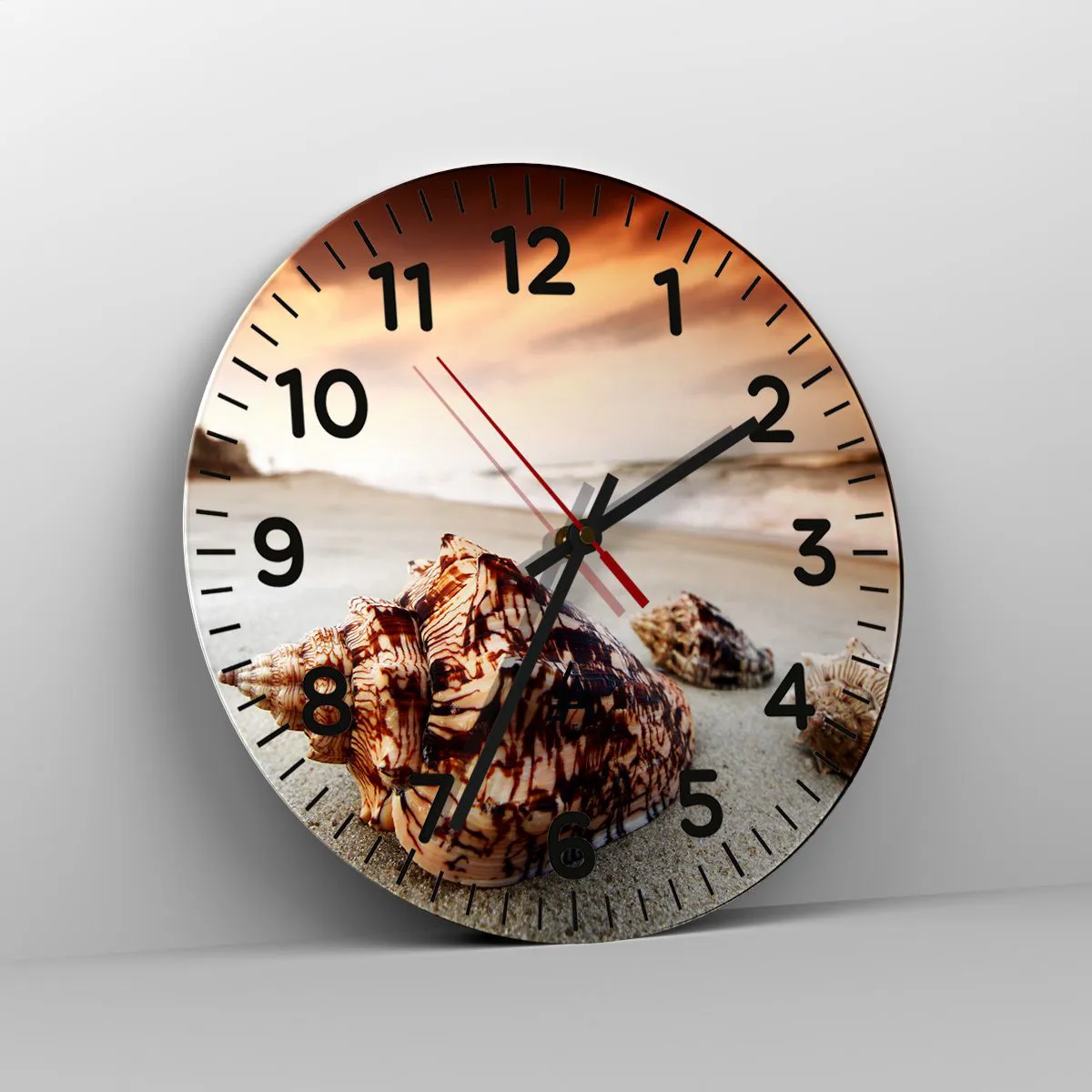 Wanduhr - Glasuhr - Ausgestoßene von Wellen - 40x40 cm