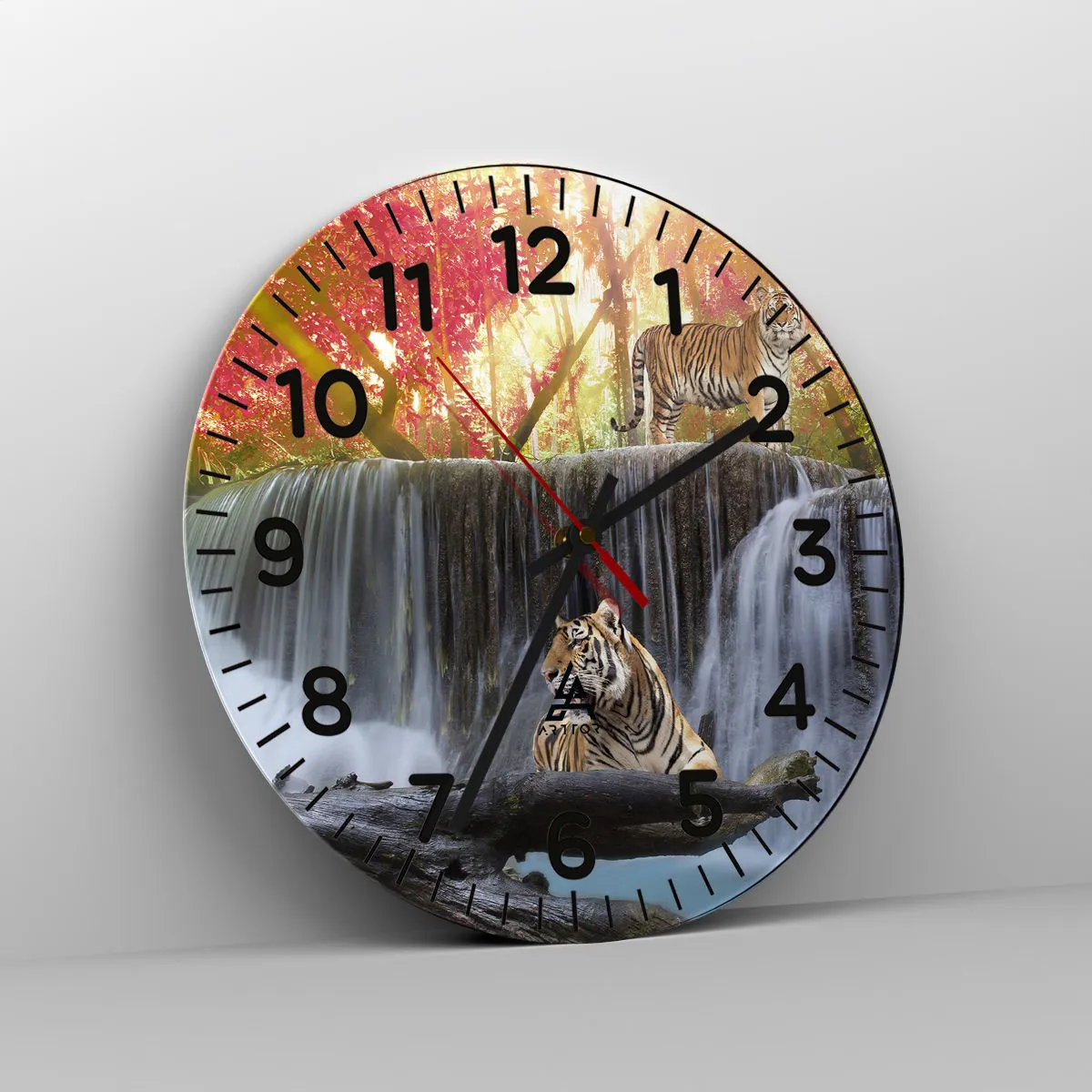 Wall clock - Clock on glass - Surrealistic Landscape  - 40x40 cm