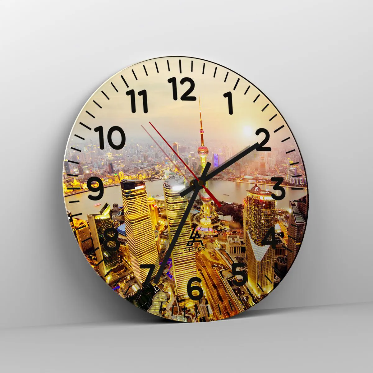 Ceas de perete - Ceas pe sticlă - Visul asiatic - 40x40 cm