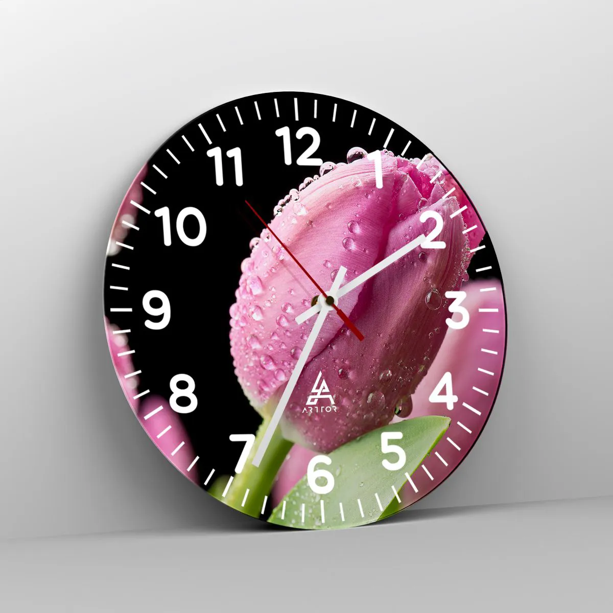Zegar ścienny - Liliowy sen w rosie - 40x40 cm