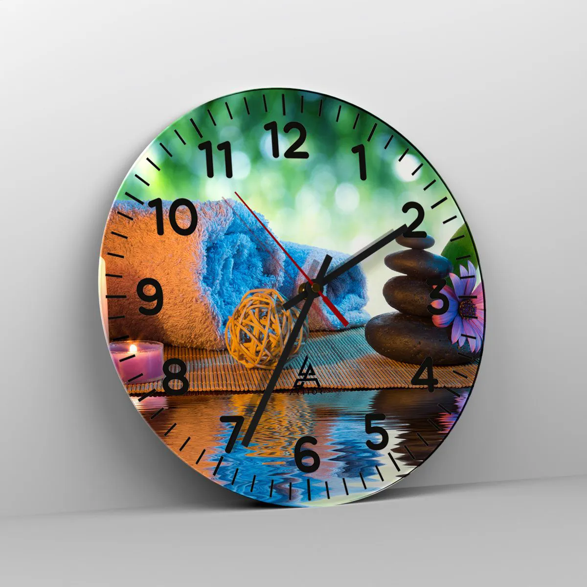 Ceas de perete - Ceas pe sticlă - Timp pentru corp - 40x40 cm