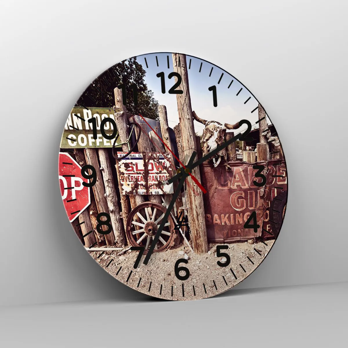 Wanduhr - Glasuhr - Und die Zeit ist stehen geblieben - 40x40 cm