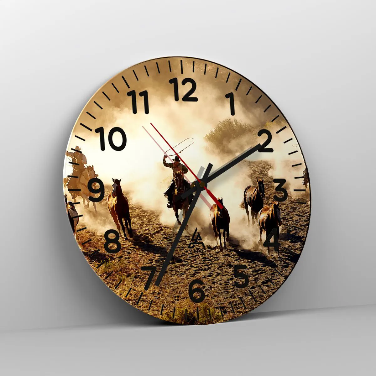 Ceas de perete - Ceas pe sticlă - Un vest cu adevărat sălbatic - 40x40 cm