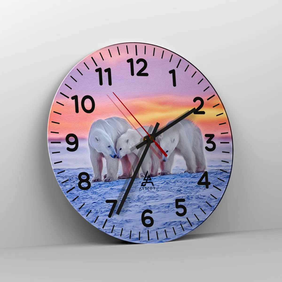 Wanduhr - Glasuhr - Familienwärme ist genug - 40x40 cm