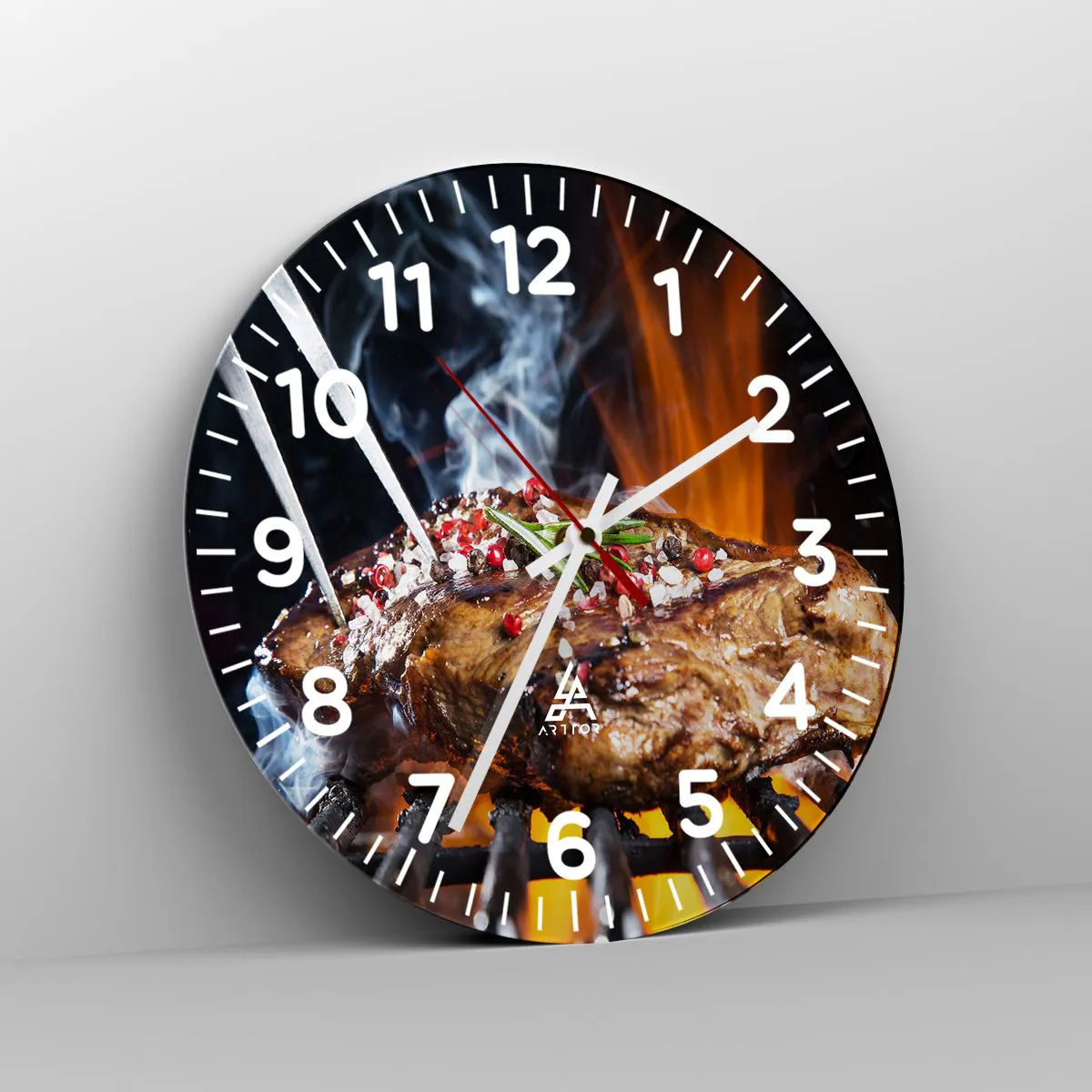 Relógio de parede - Relógio em vidro - Suculenta e de bom cheiro - 40x40 cm