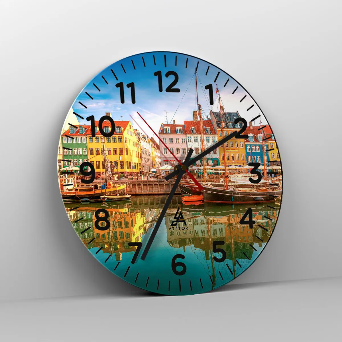 Relógio de parede - Relógio em vidro - Sobre a água tão lisa como um espelho - 40x40 cm