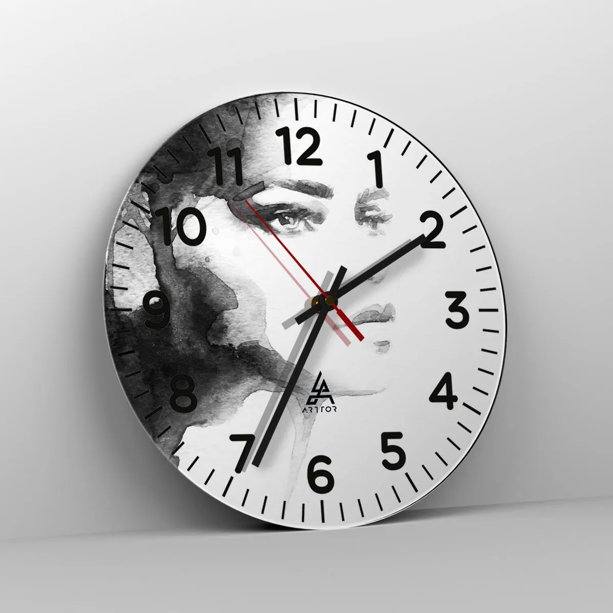 Wall clock - Clock on glass - Created from Mystery and Mist - 40x40 cm
