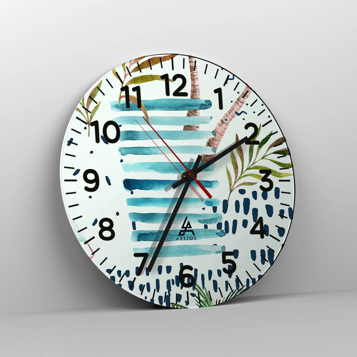 Orologio da parete - Orologio in Vetro - Vacanze sotto le palme - 40x40 cm