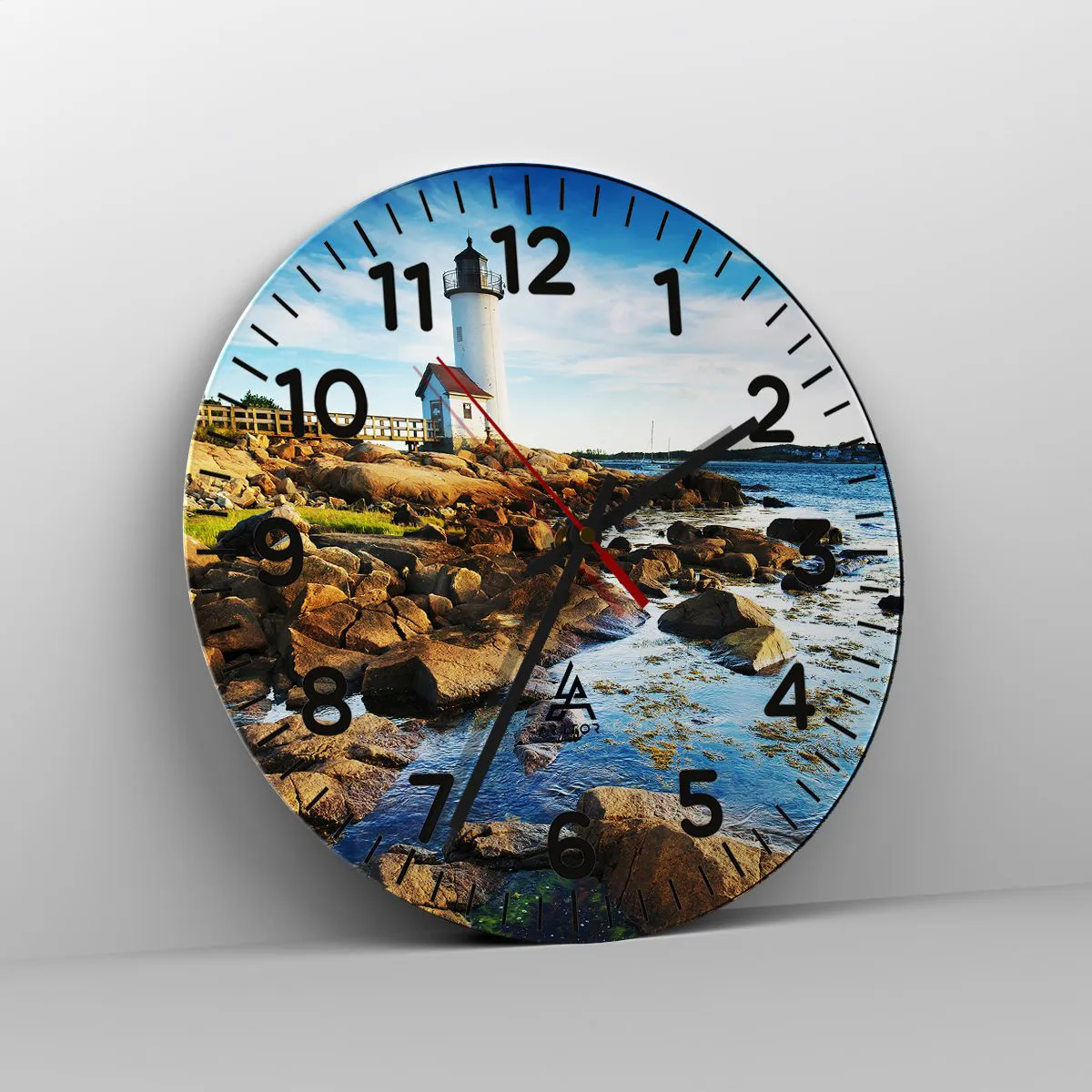 Wanduhr - Glasuhr - Komm glücklich zurück, ich warte - 40x40 cm