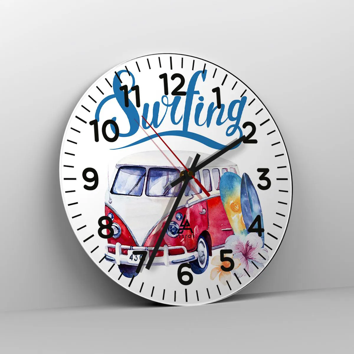 Nástenné hodiny - Uhorka - klasika pre surferov - 40x40 cm