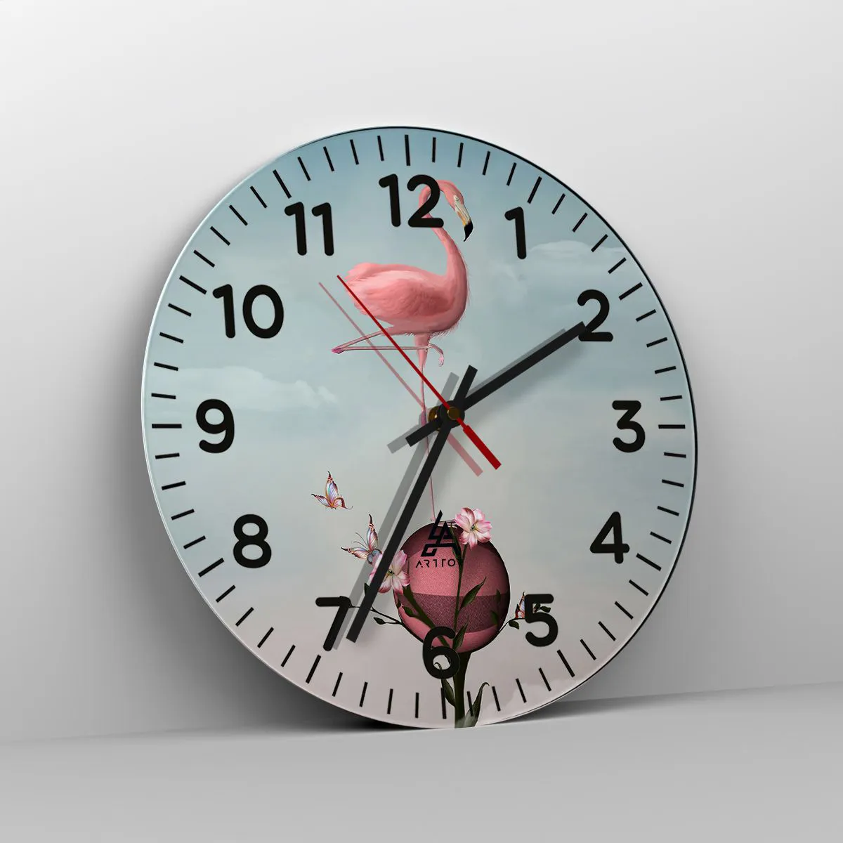 Relógio de parede - Relógio em vidro - Alegoria do basquetebol - 40x40 cm