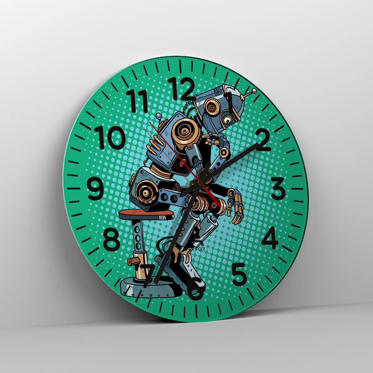 Wall clock - Clock on glass - On the Essence of Being - 40x40 cm
