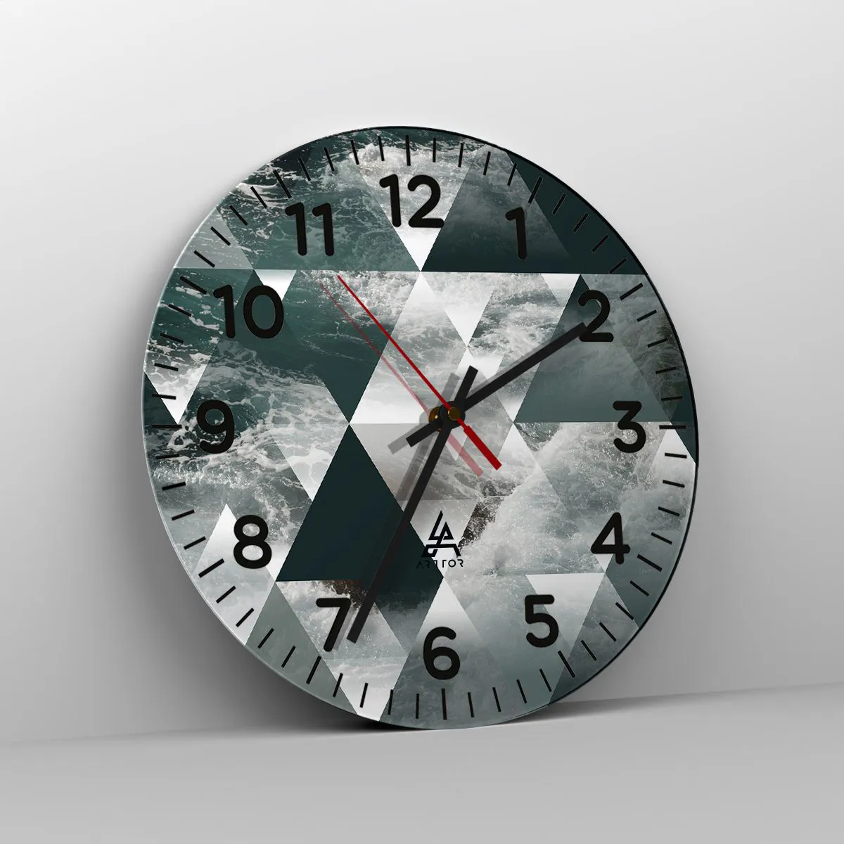 Relógio de parede - Relógio em vidro - Uma perspetiva de cristal - 40x40 cm