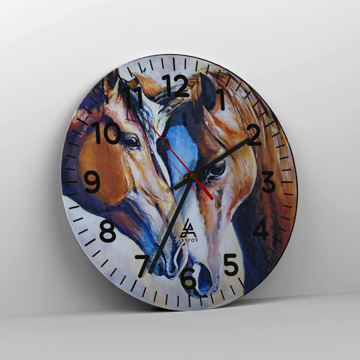 Ceas de perete - Ceas pe sticlă - Două suflete apropiate - 40x40 cm