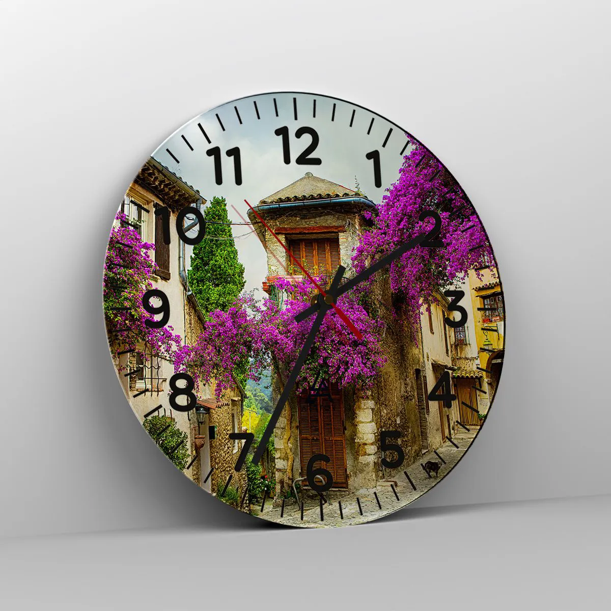 Ceas de perete - Ceas pe sticlă - Sub un baldachin floral - 40x40 cm