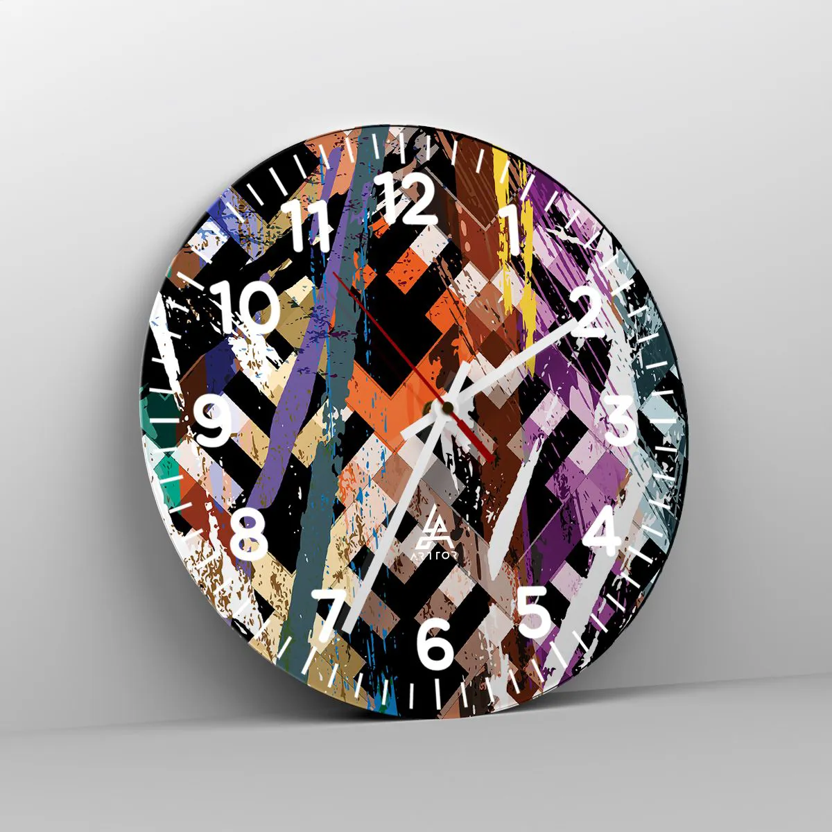 Wanduhr - Glasuhr - Quadriert - 40x40 cm