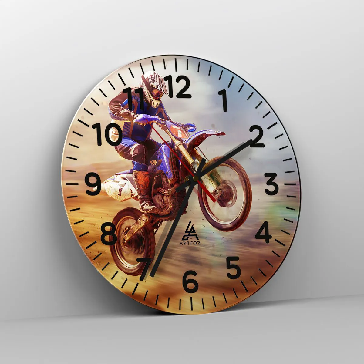 Zegar ścienny - Motocyklowy zawrót głowy - 40x40 cm