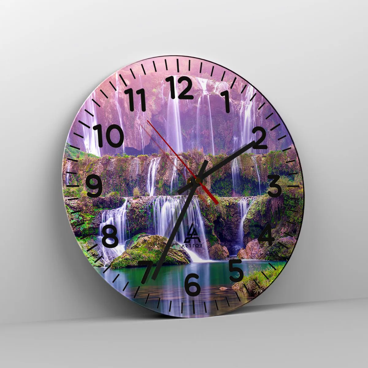 Ceas de perete - Ceas pe sticlă - Scara către cer - 40x40 cm